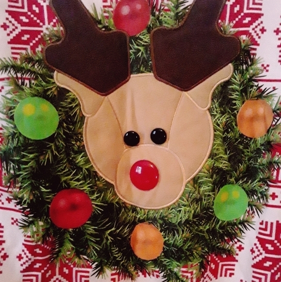 Mad Engine Reindeer Wreath Sweater. - Picture 3 of 6